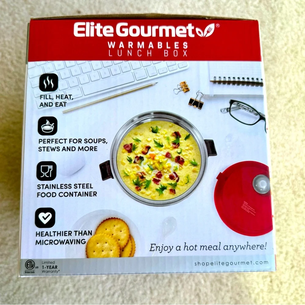 Elite Gourmet Warmables Lunch Box 32 z by Maxi-Matic Work/Travel Food Warmer NEW